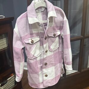 H&M Purple & White Checkered Kids Jacket